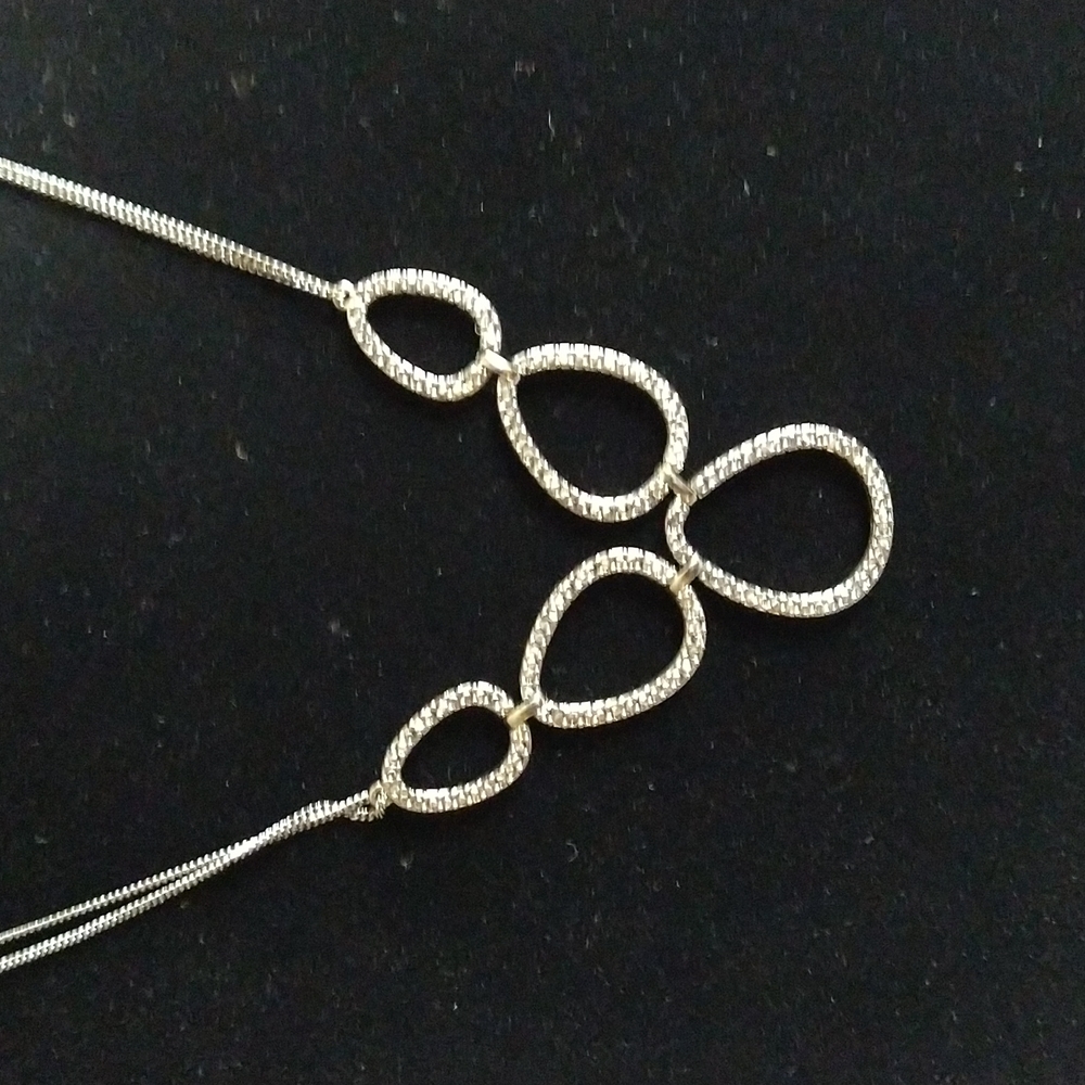 Lia Sophia gun metal grey reversible necklace